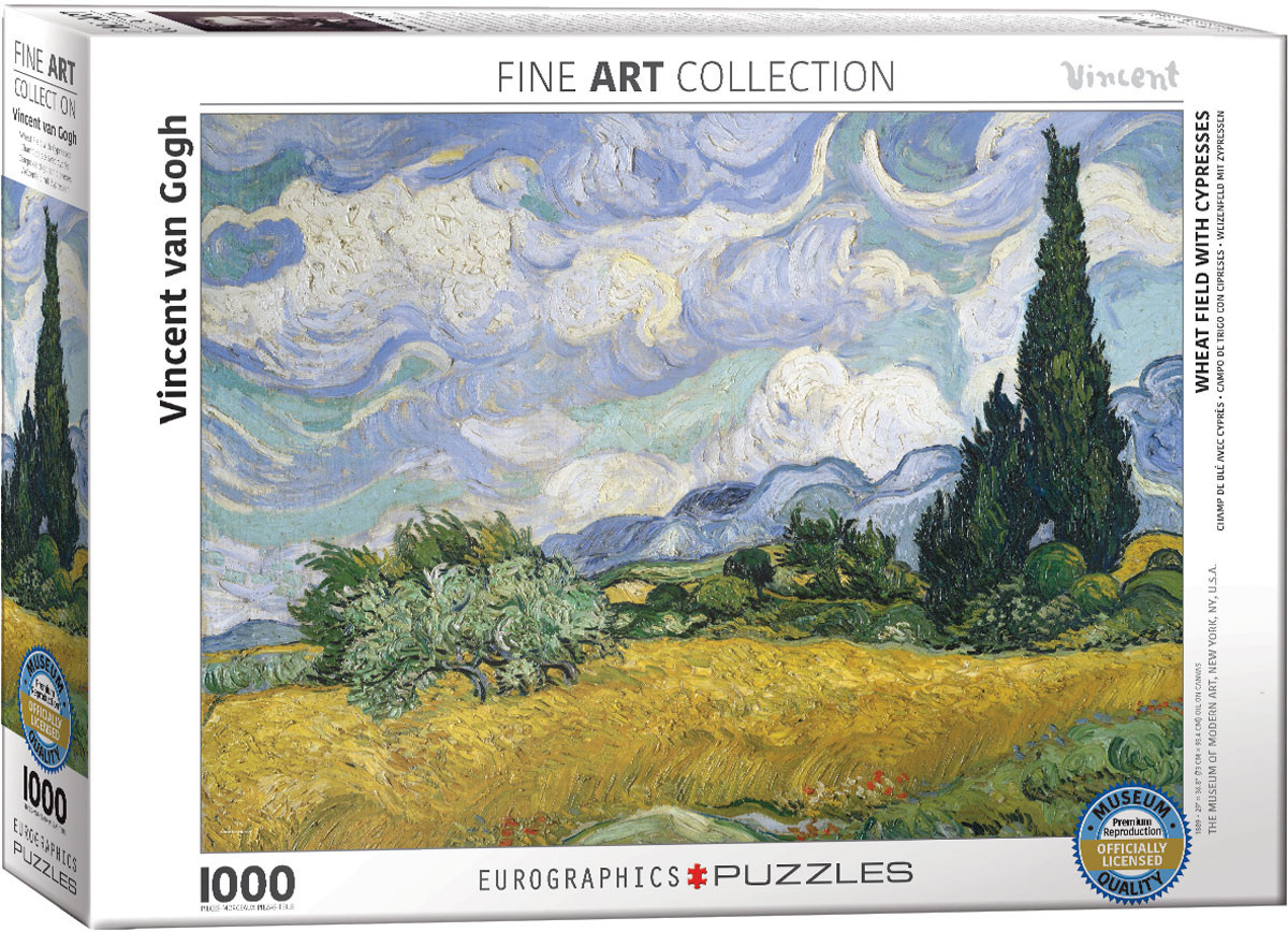 Puzzle 1000 pzs. Van Gogh Wheat Field with Cypresses